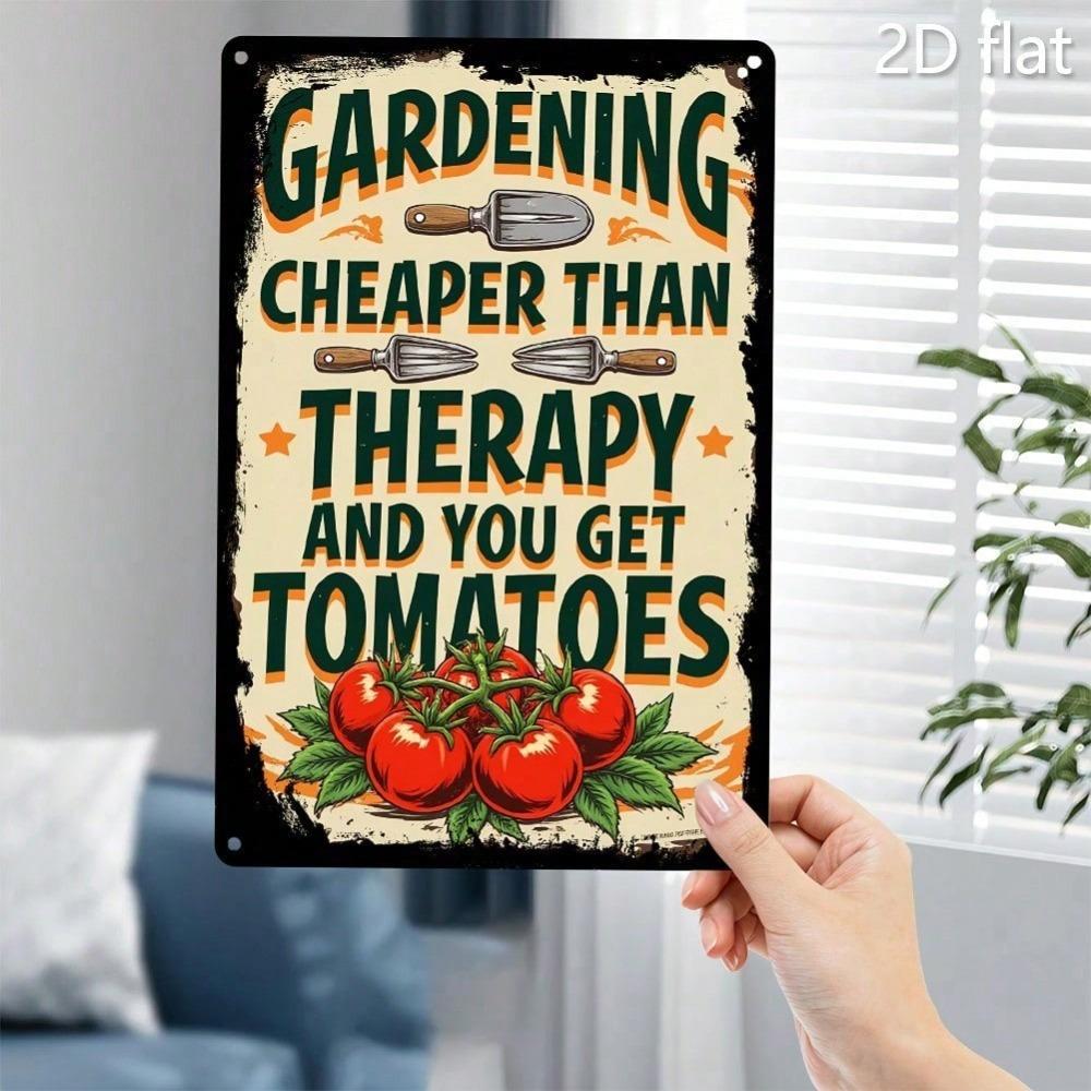 Retro Metal Tin Sign, 2D Flat Wall Art, Garden Plaque Decoration, Iron Painting for Indoor Outdoor, 8x12inch