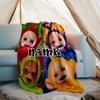 Customizable Teletubbies Throw Blanket – Personalized Name, All-Season Cozy Snug Blanket, Machine Washable, Personalized Blanket