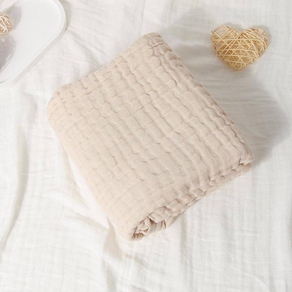 Soft 6-Layer Gauze Cotton Baby Blanket - Skin-Friendly, Solid Color, A-Type for Newborns