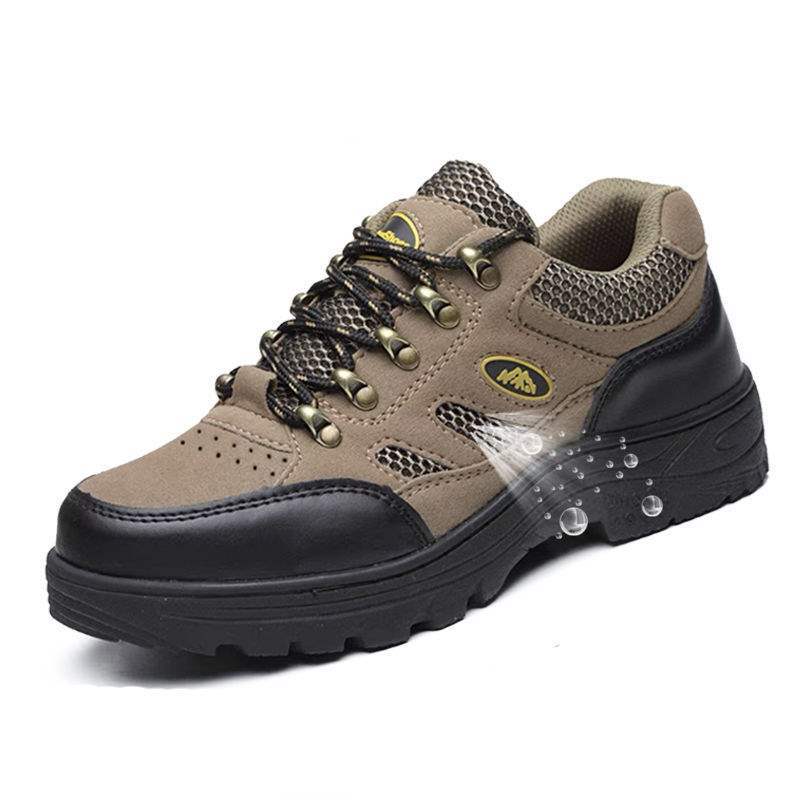 Labor insurance shoes men's steel head anti-smashing and anti-piercing belt steel plate wear-resistant and breathable construction site work four seas