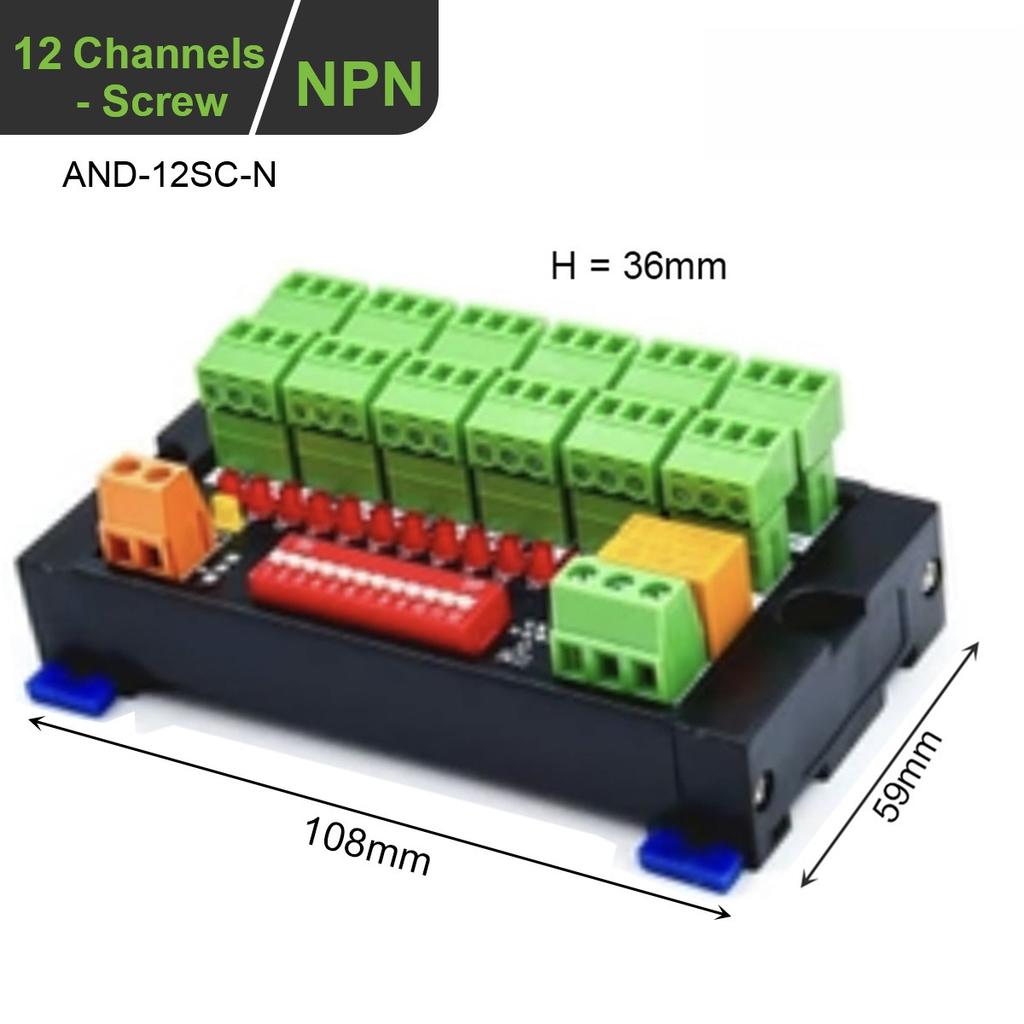 AND Gate Logic Processing Module Terminal Block With 8 Input Channel Sensor NPN/PNP Relay Output For Multiple Conditions Control