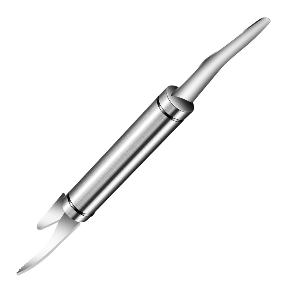 Shrimp Deveining Tool Fish Maw Cutter Rustproof Stainless Steel Double Head Fish Scale Remover For Freshwater Breeding