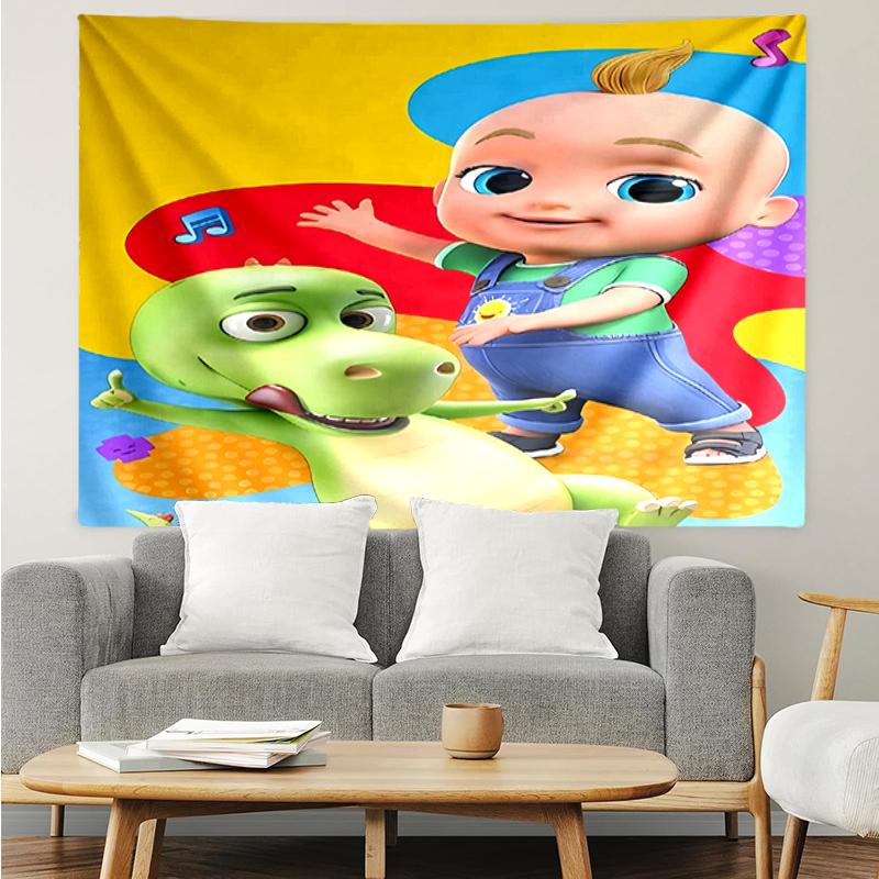 CoComelon Print Tapestry, Backdrop, Easy Setup, Ideal for Bedroom, Office & Living Room, with Aesthetic Wall Hanging Decor.