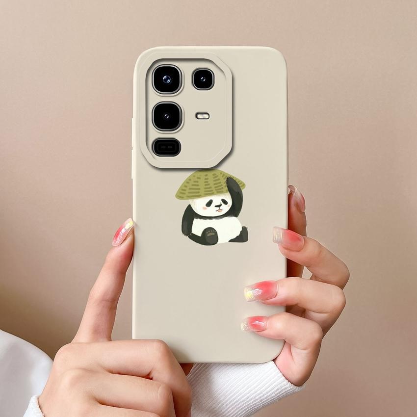 Dla Infinix Note 50 Pro Plus 50S 50X 4G 5G Obudowa Telefonu Śliczny Wzór Pandy w Słomkowym Kapeluszu Płynny Silikon Premium Odporny na Wstrząsy Obudowa Dla Infinix Etui Bumper