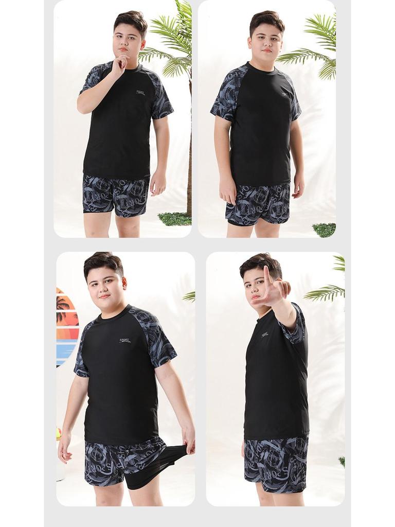 Boys' 2025 Split Swimsuit: Double Layer Swim Trunks for Young and Older Boys