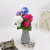 Artificial White Geranium Stem, Faux Geranium Flower with Green Leaves, Fake Geranium Plant for Home & Garden Decor