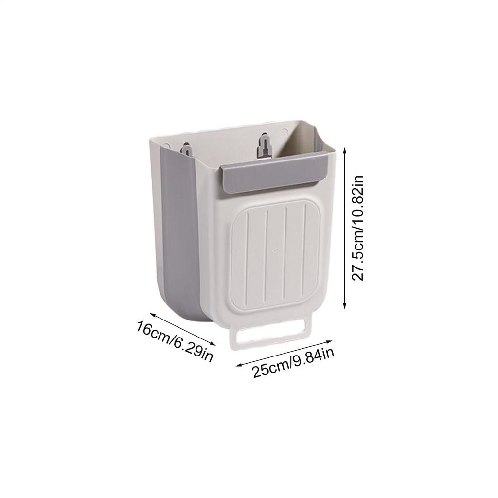 Wall Mounted Trash Can 11L Foldable Garbage Container Cabinet Door Trash Bin For Kitchen Bathroom Office Living Room Bedroom
