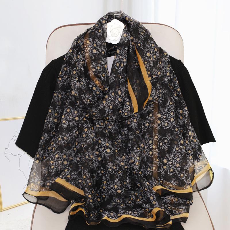 Spring Silk Sunscreen Scarf: Lightweight Women's Shawl for Outdoor Travel & Beach