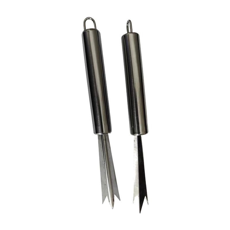 V-Shaped Stainless Steel Pineapple Peeler and Corer with Eye Remover and Dicing Cutter
