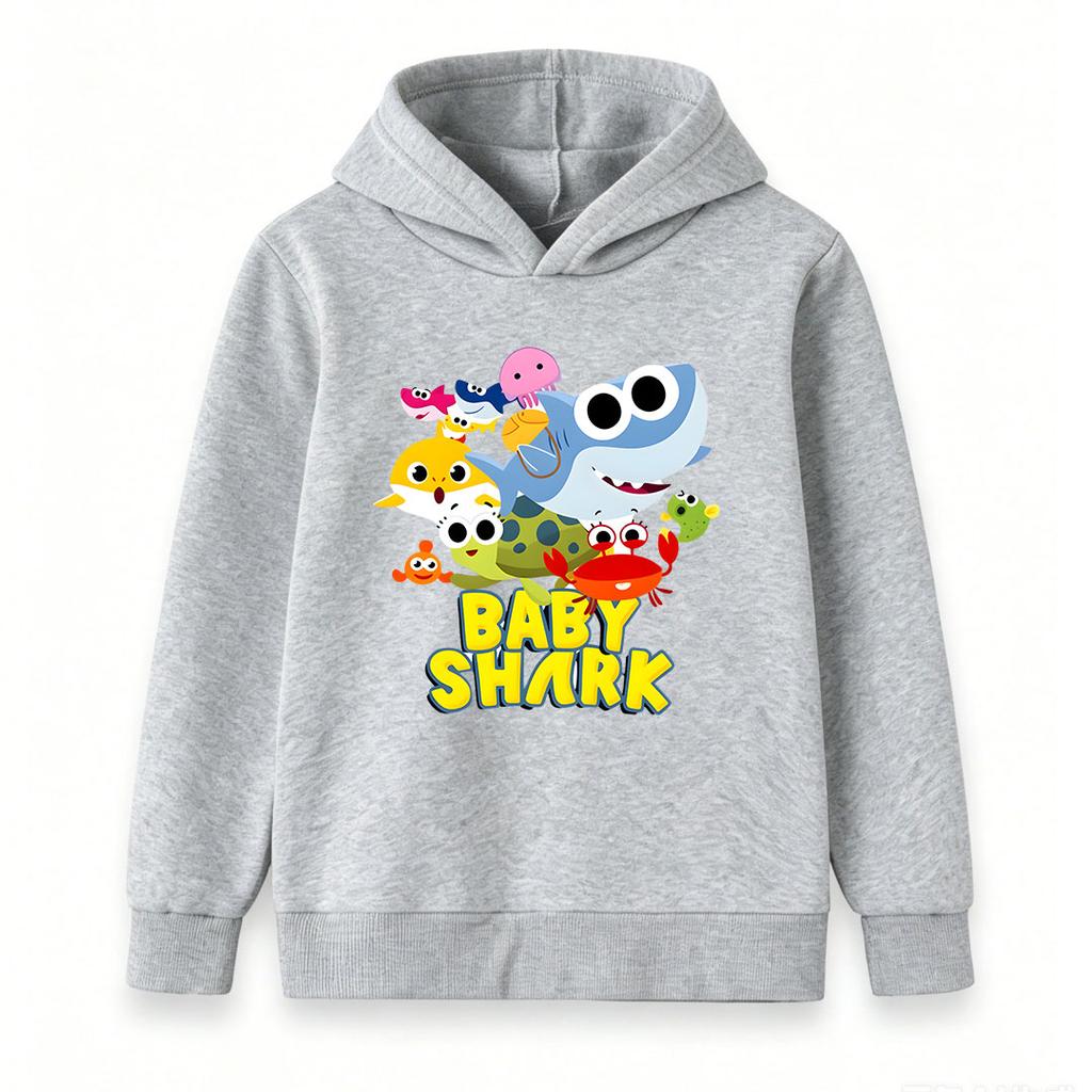 Toddler Kids Boys Girls Hoodie, Cute Baby Shark Ocean Family Friends Printed Casual Pullover Sweatshirt for Daily Wear and Holiday Gift for