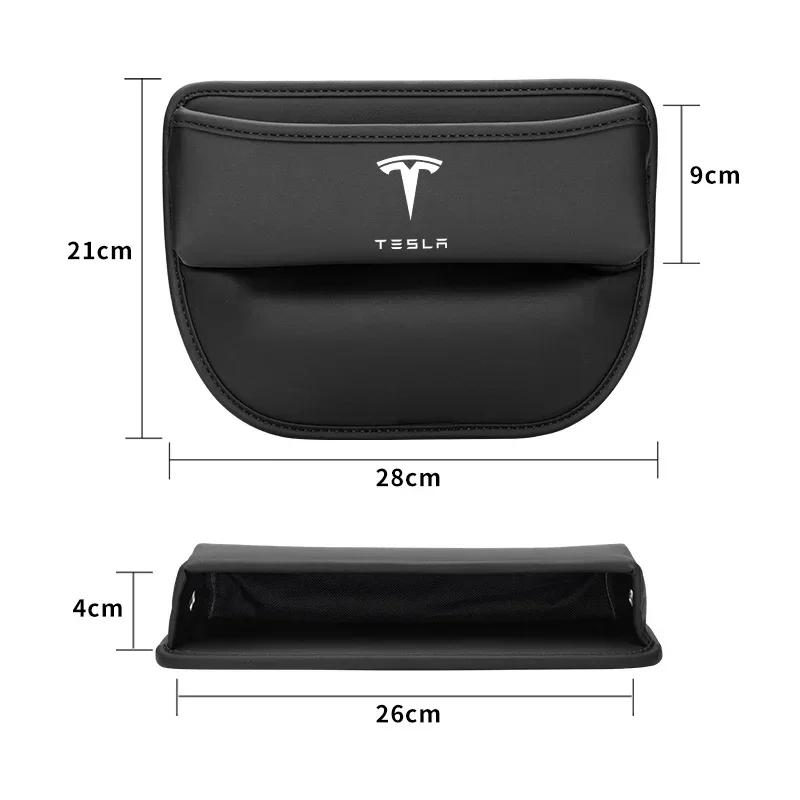 Car Sticker Tesla High Capacity Leather Organizer Car Front Seat Gap Storage Boxes For Tesla Model S X 3 Y Roadster Cybertruck A