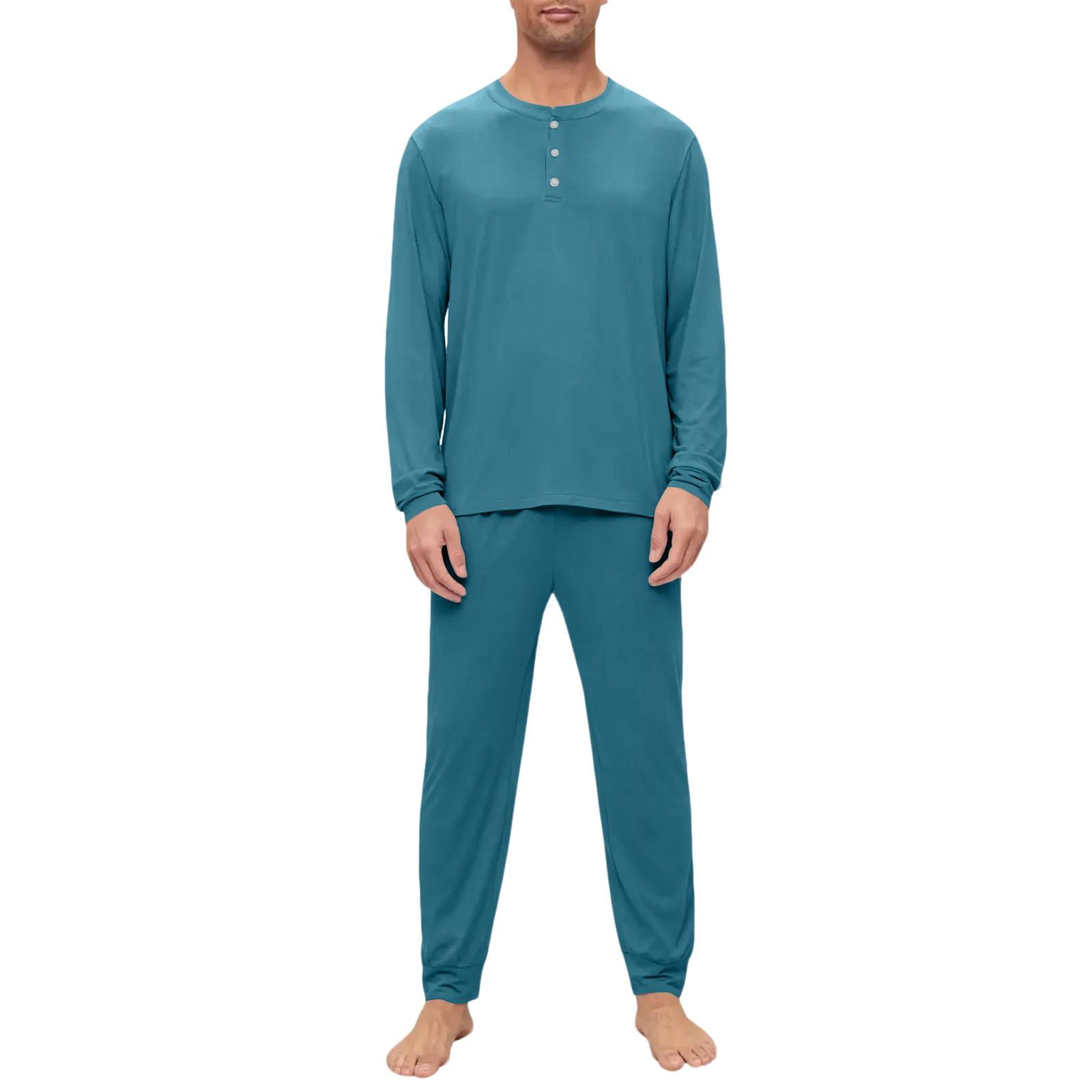 

Мужской пижамный комплект, с длинным рукавом и длинными брюками, двухпредметный комплект L