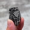 Viking Bear Claw Pendant Necklace for Men Titanium Steel Triangle Design