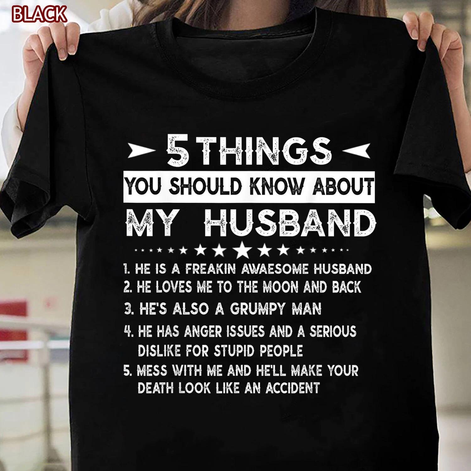 Couple Love Gift From Wife, 5 Things You Should Know About My Husband T-shirt M