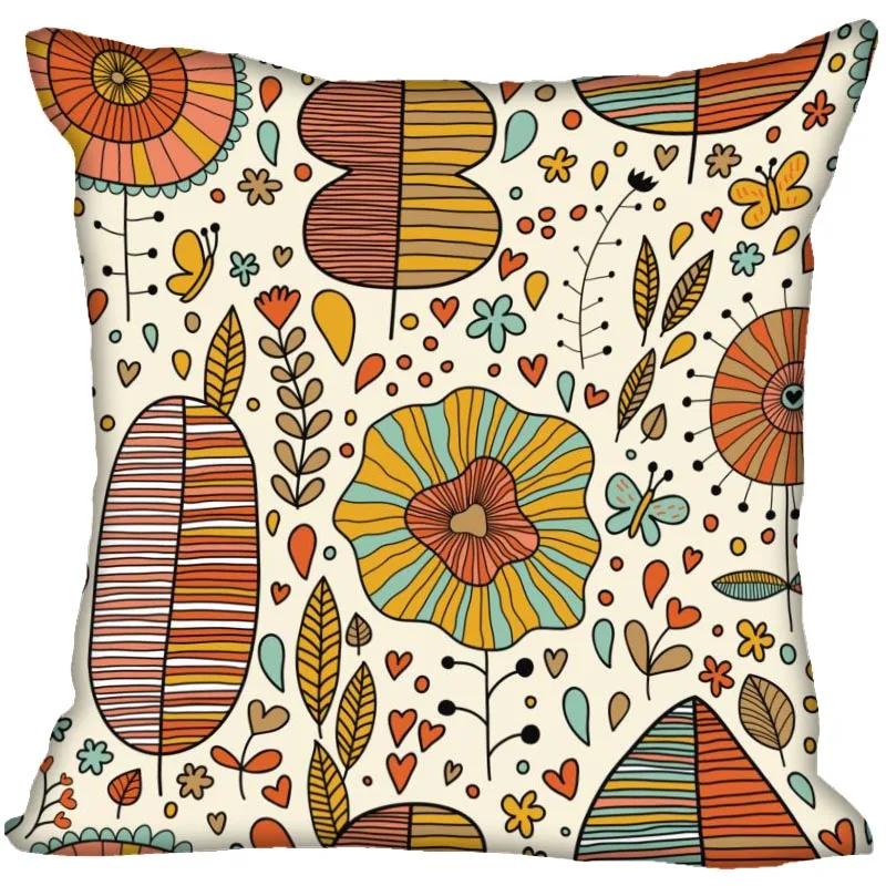 Invisible Zipper Throw Pillowcase Famous Art Floral Home Decor Satin