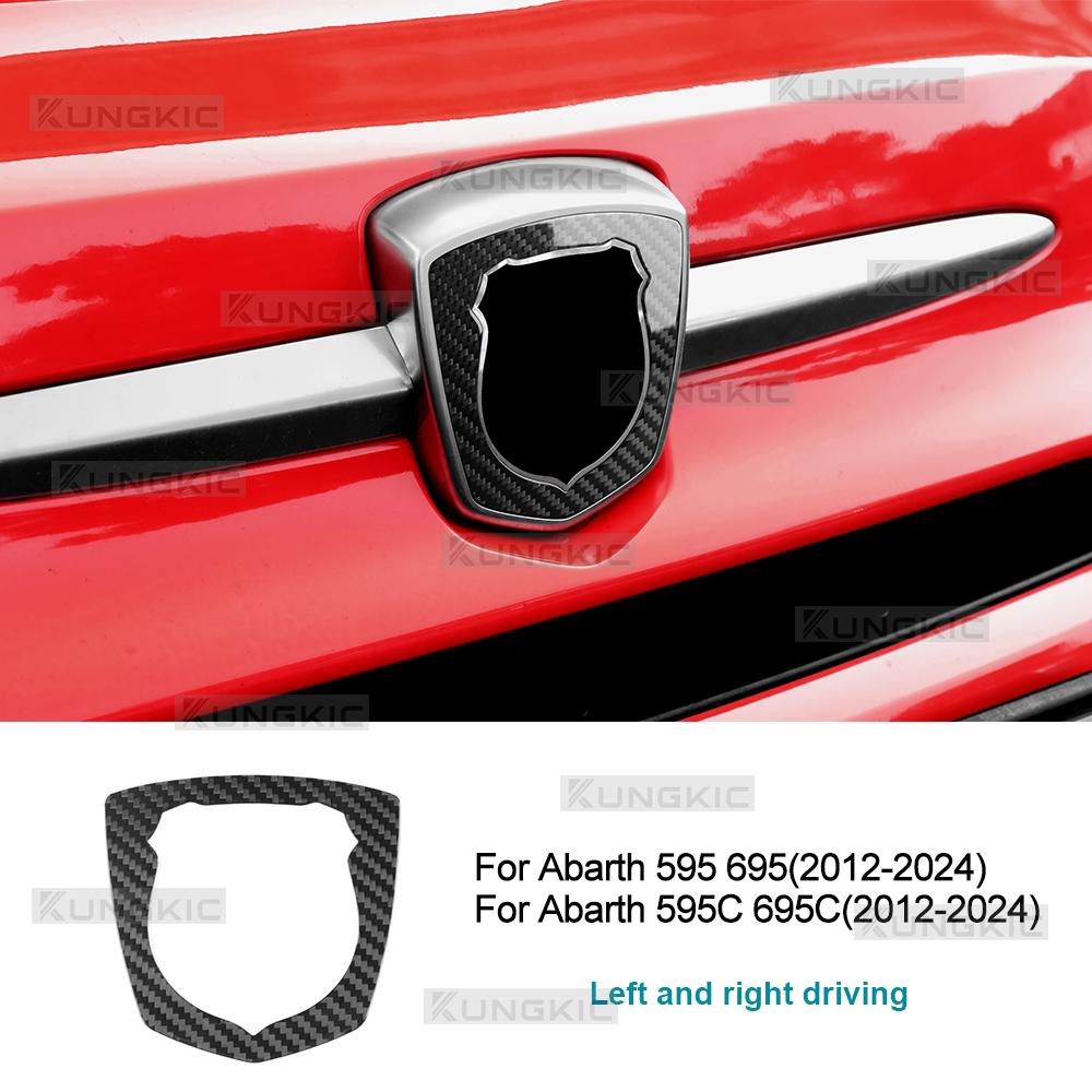 

Real Dry Hard Carbon Fiber For Abarth 595 695 2012-2016 2017 2018 2019 2020 2025 2025 2025 2025 Front Badge Whiskers Logo Cover