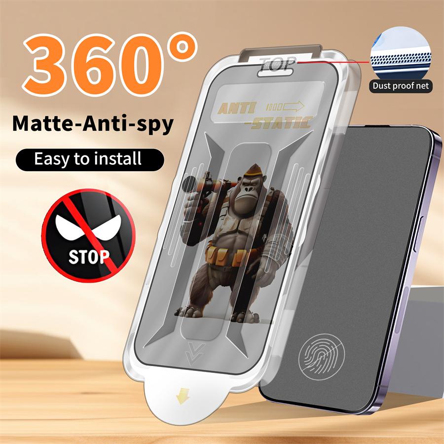 360° Soukromí / Matná fólie z tvrzeného skla pro ochranu displeje pro iPhone 16 15 14 13 12 Pro Max 16 15 14 Plus