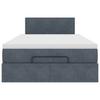 Ottoman Bed with Mattress Dark Grey 120x200 cm Velvet