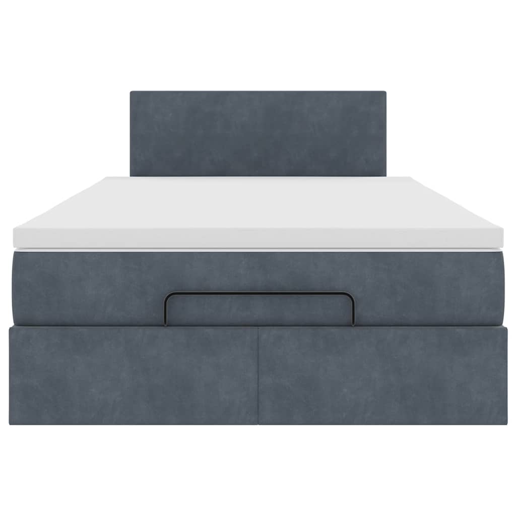 Ottoman Bed with Mattress Dark Grey 120x200 cm Velvet