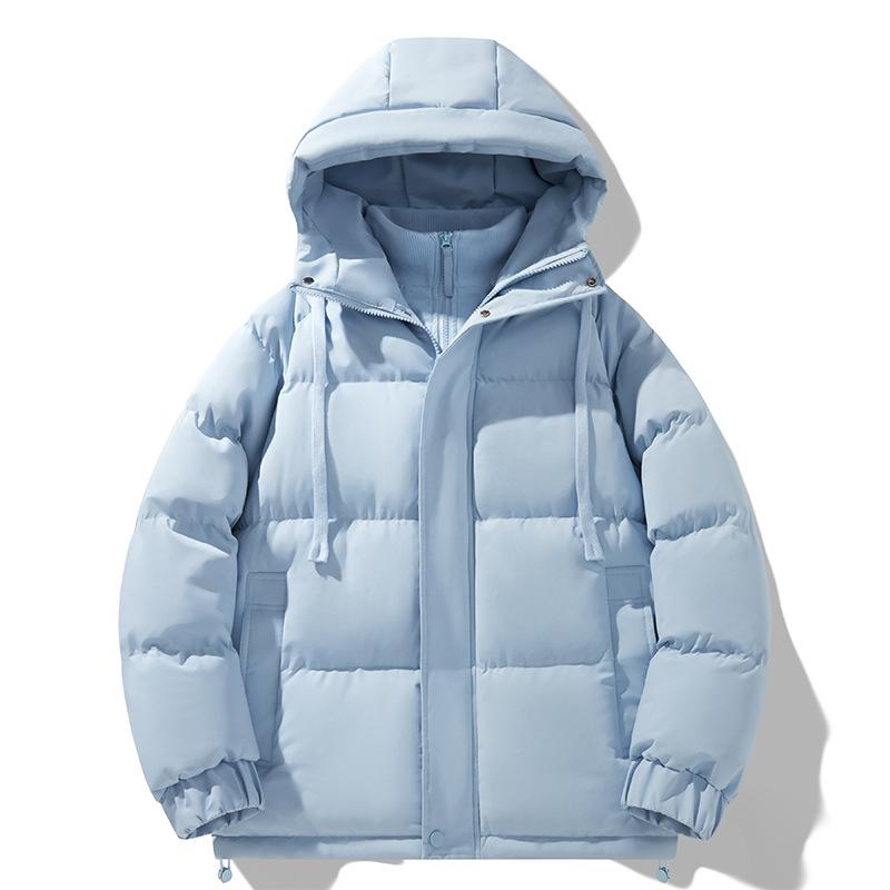 Fake Two-piece Cotton Coat Jacket Men and Women Same Style Winter Thick Hooded Bread Suit Youth Cotton Jacket Warm and Cold-proof Cotton Jacket