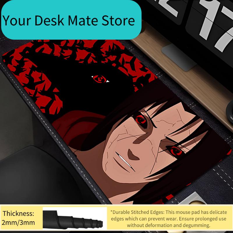 Mouse Pad Anime Naruto Itachi Uchiha Gaming Accessories Mousepad Gamer PC Completo Computer Keyboard Pad Carpet Desk Mat Varmilo