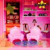 Dollhouse furniture accessories set 129 pcs villa pink gift for a girl