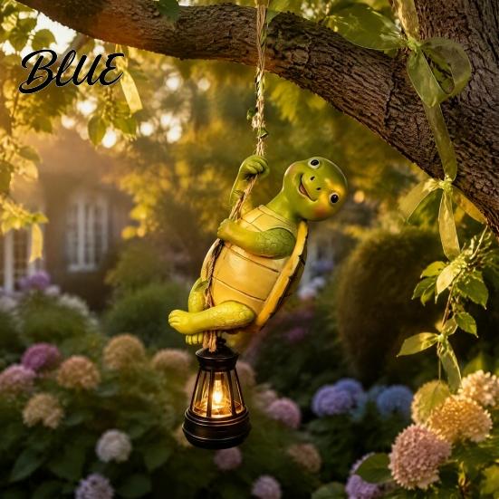 Novelty Yard Art for Trees Climbing Animal Solar Light Resin Statue with Lantern Unique Decor Garden Lovers Hanging Light Outdoor Tree Decoration