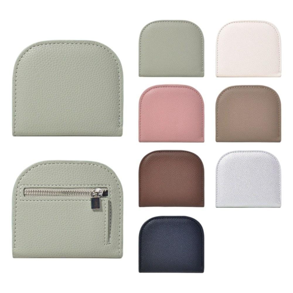 Korean Style Coin Purse Zipper PU Leather Card Holder Portable Short Wallet  Women