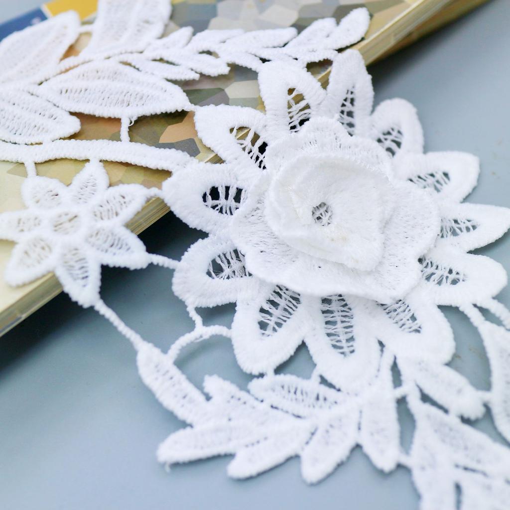 Milk Silk Three-Dimensional Pair Of Lace Embroidery, Embroidery Symmetrical Flower Pieces, Water-Soluble Lace Hollow Lace Accessories