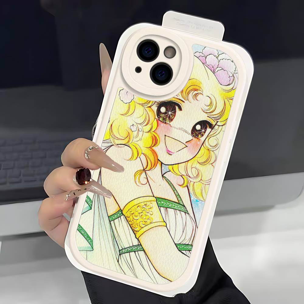 Classic Anime C-Candy C-Candy Leather Phone Case For IPhone 16 15 14 13 12 11 Pro Max Plus Shockproof Cover