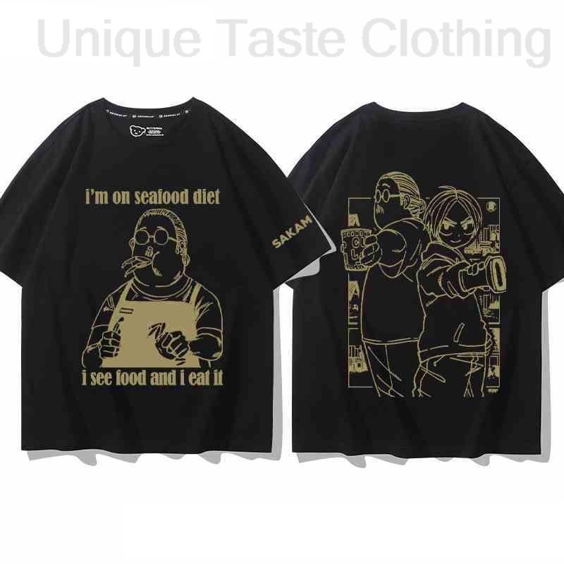 SAKAMOTO DAYS T Shirt Taro Sakamoto Shin Asakura Lu Shaotang Stampa Cartoon T-shirt Harajuku Anime Cotone Manica Corta Top