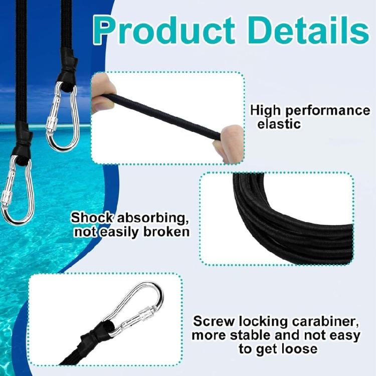 2pcs Floating Lake Pad Bungees Tie Down Cord Hight Strength Rope for Anchoring Water Mats Tents Campgear