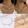 Stylish Gold Crosses Necklace for Women with Seashells Charm Decoration for Beach and Summer Fashion Statement Pieces