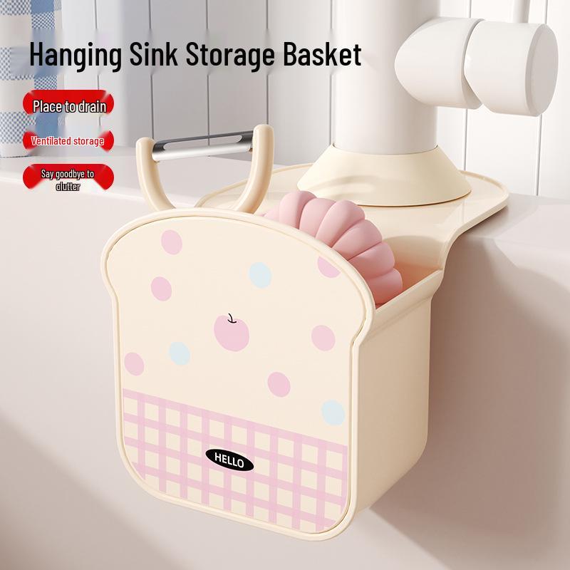 Multi-Functional Hanging Sink Dish Rack with Detachable Hooks and Hollow Drain Storage