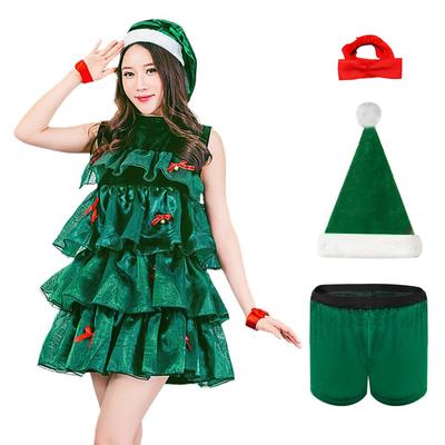 Yi-gog Women's Christmas Tree Cosplay Costume, Cute Dress, Santa Cosplay Costume, Christmas Tree Shape, Women's Dress, Christmas Party Dress (L)