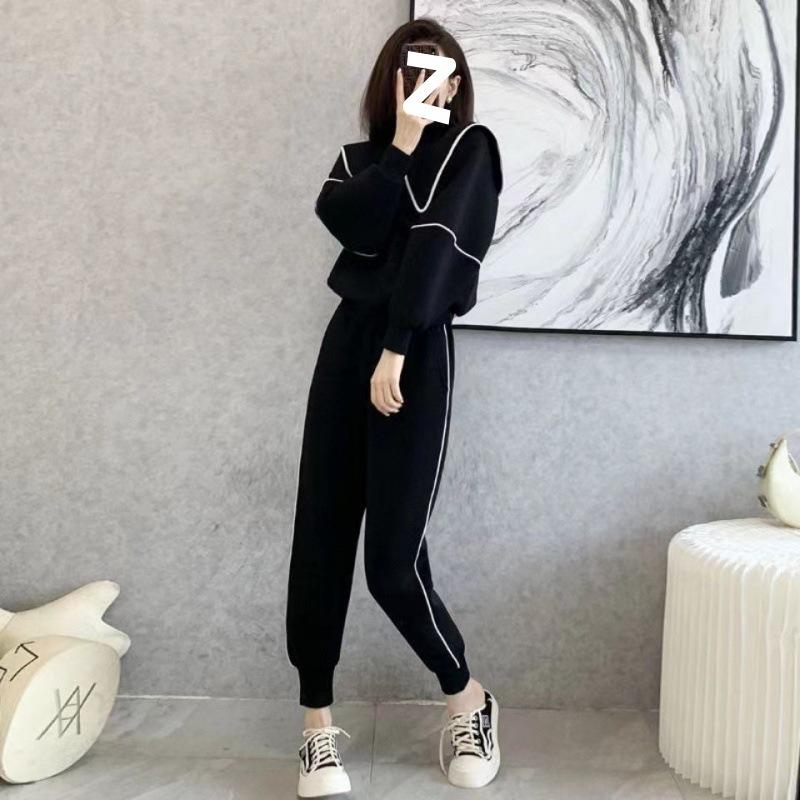 Sports Suit Women's Spring and Autumn Fashion Loose Large Size Street Style Sweatshirt Casual Two-piece Set