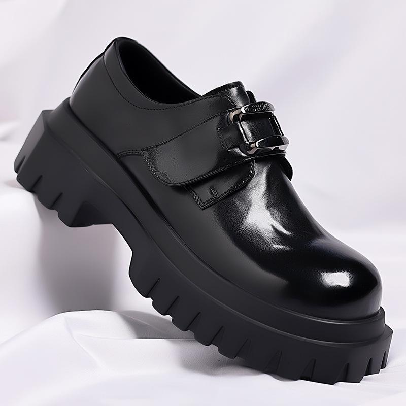 Frühling Koreanische Version von formellen lässigen Derby-Schuhen Herrenlederschuhe Britischer Stil vielseitige Plateau trendige Herrenschuhe