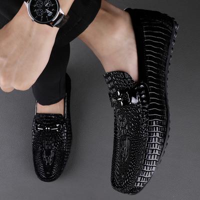 Mode Mode Luxusmarke Herrenschuhe Krokodilmuster Mokassins Bequeme Slipper Loafer Italienische Formelle Designer Fahrschuhe Freizeit