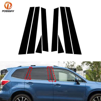 8Pcs Car Pillar Posts Trim For Subaru Forester 2013-2018 Glossy Black Door Window Sticker Column Accessories