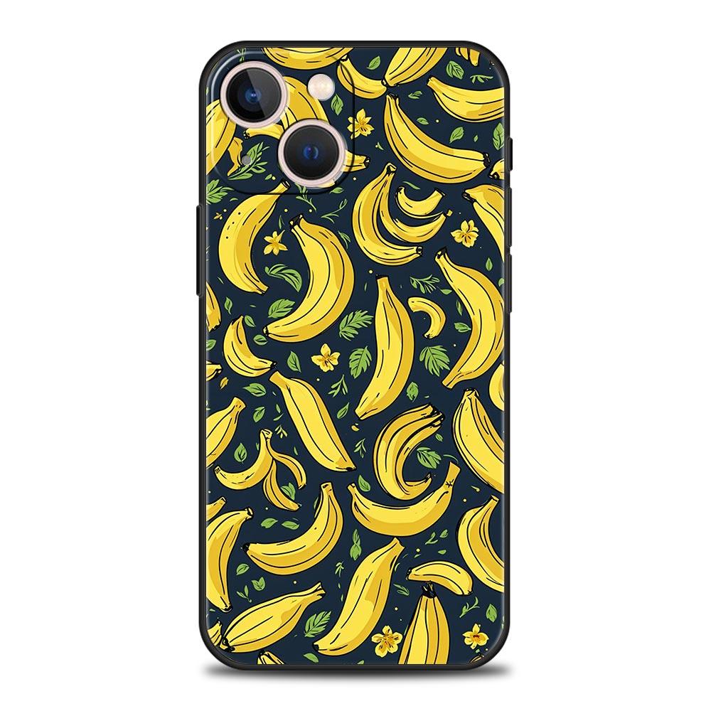 Funny Bite Apple Banana Phone Case Cover for iPhone 17 16 15 14 13 12 11 Pro Max 17 Air Plus Shockproof Soft TPU Shell Funda Bag
