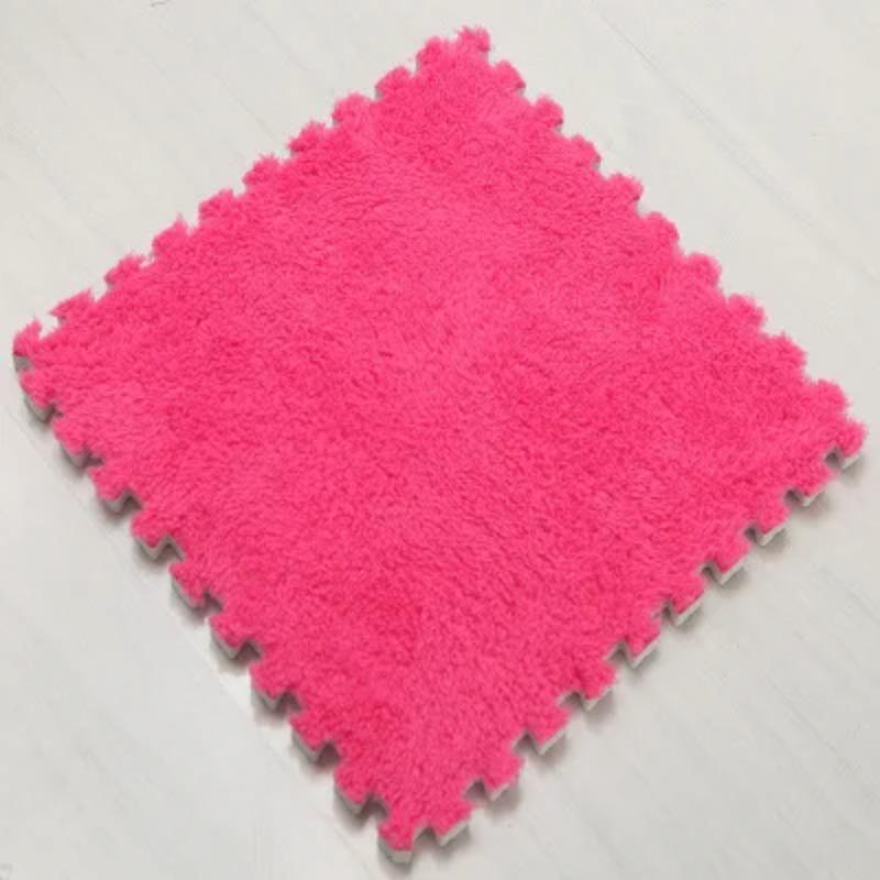 20pcs 30*30cm Living Room Bedroom Plush Carpet Soft Plush Baby Play Mat EVA Foam Plush Carpet Shockproof Pad Jigsaw Puzzle Mat