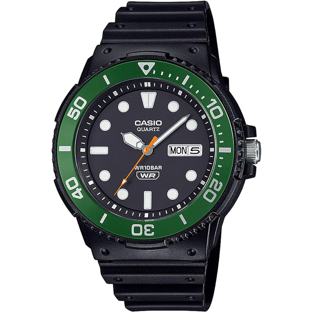 

Casio Collection MRW-230HJ-1E3JF Men s Watch Black Green Bezel Water Resistant Analog