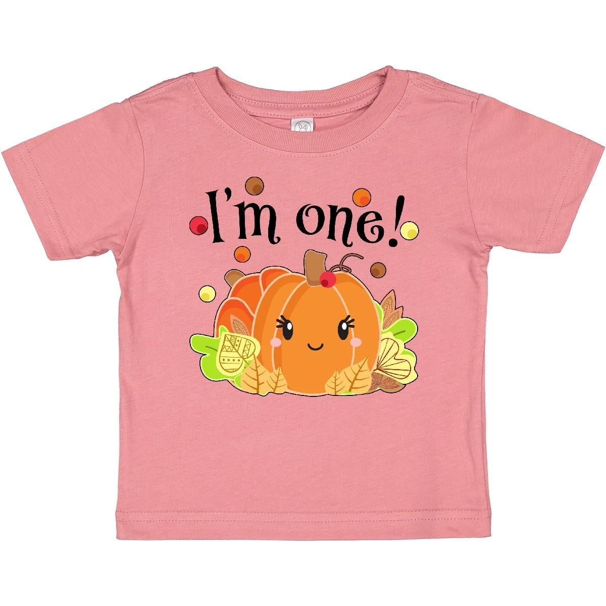 Inktastic I m One- Pumpkin Birthday Autumn Baby T-Shirt Thanksgiving 1 1st Year 120