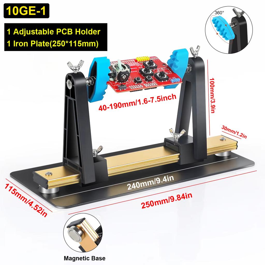 NEWACALOX 360° Rotated Magnetic Adjustable Circuit Board Holder Soldering Helping Hand for Clamping PCB/Desoldering/Soldering