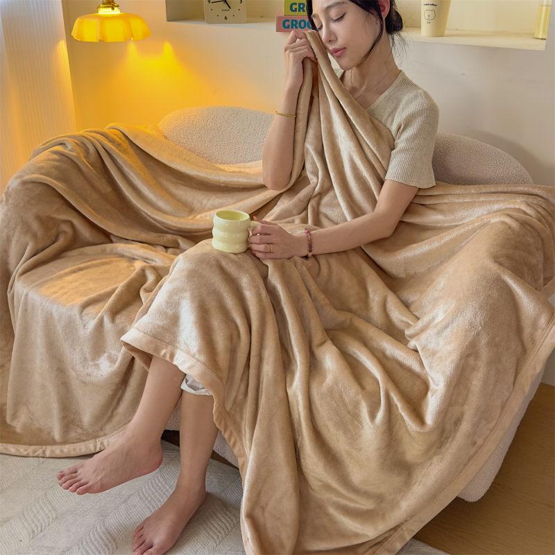 Class A Flannel Blanket: Multi-functional Solid Color, Perfect for Home & Office, Suitable for Mothers & Babies, Available In Single or Double Sizes