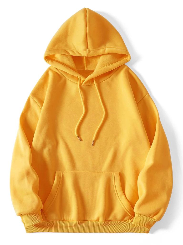 Felpa con cappuccio casual larga foderata in velluto da donna Autunno/Inverno 2024