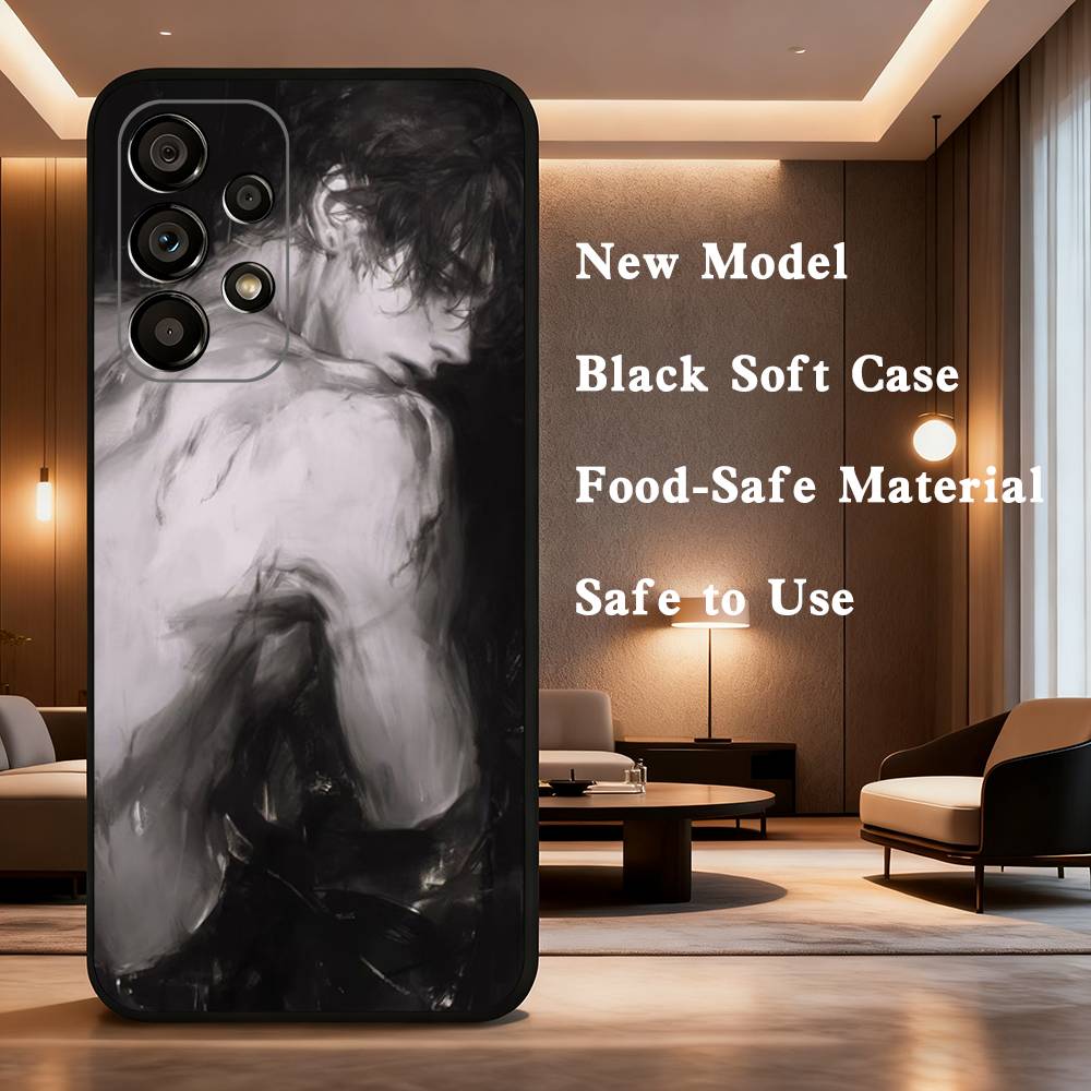 Sword  White Hair Witch For Samsung Galaxy A73,31,71,53,32,72,Note,22,41,8,9,52,J7,Soft Black Silicone Cover Case
