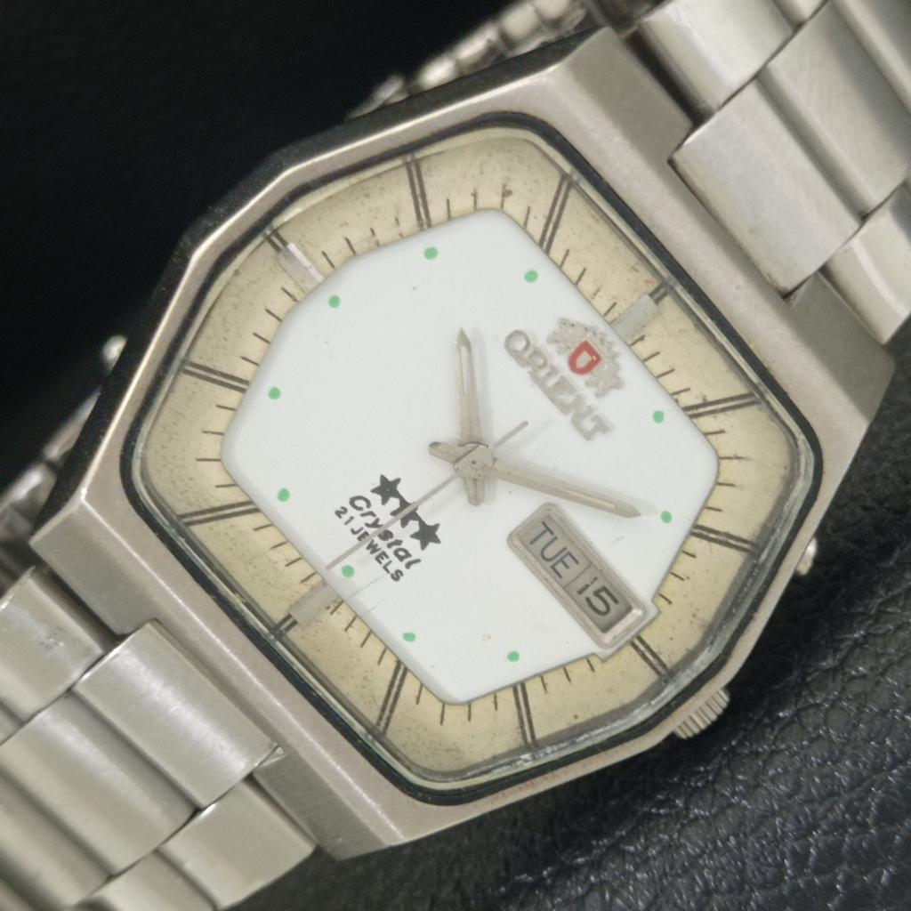 

ORIENT CRYSTAL AUTOMATIC 46941 ЯПОНИЯ МУЖСКИЕ ВИНТАЖНЫЕ ЧАСЫ С БЕЛЫМ ЦИФЕРБЛАТОМ a703485-1