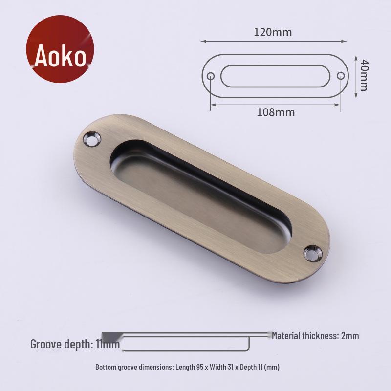 Stainless Steel Recessed Pull Handle for Sliding & Cabinet Doors