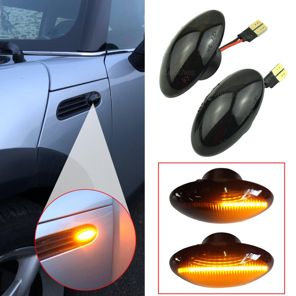 

2Pcs Car Dynamic LED Side Repeater Indicator Light Flowing Side Marker Signal Lamp Light for BMW Mini Cooper R50 R52 R53 02-08